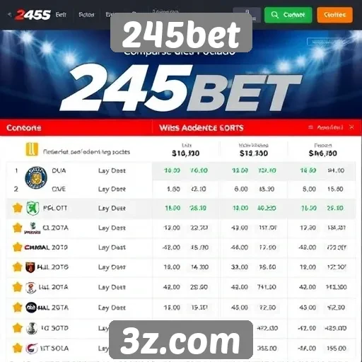 Comparação de odds em apostas no 245bet